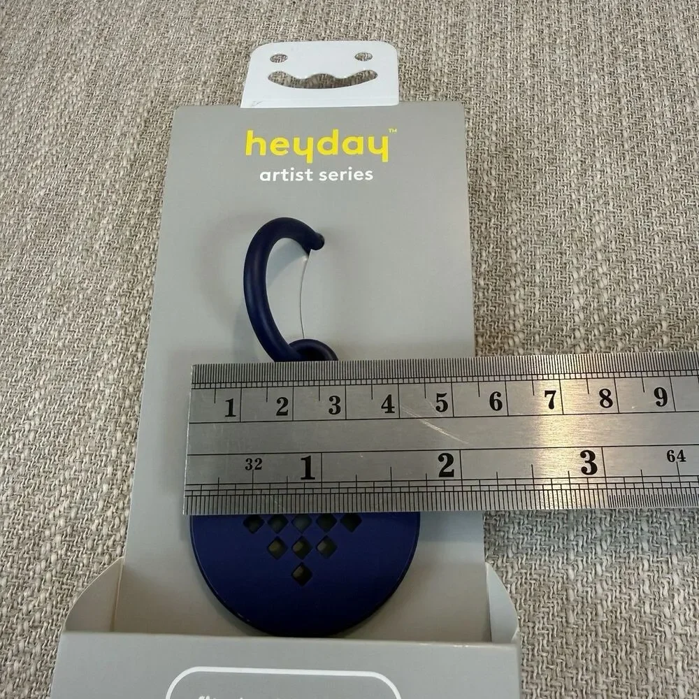 Heyday Air Tag Single Keychain Holder Blue Design Carabiner clip Travel Safety